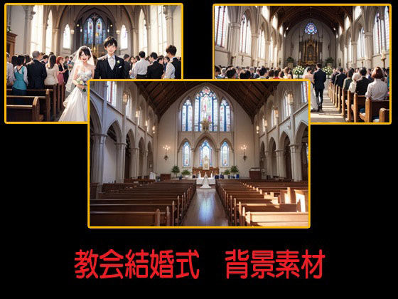 教会結婚式  背景素材