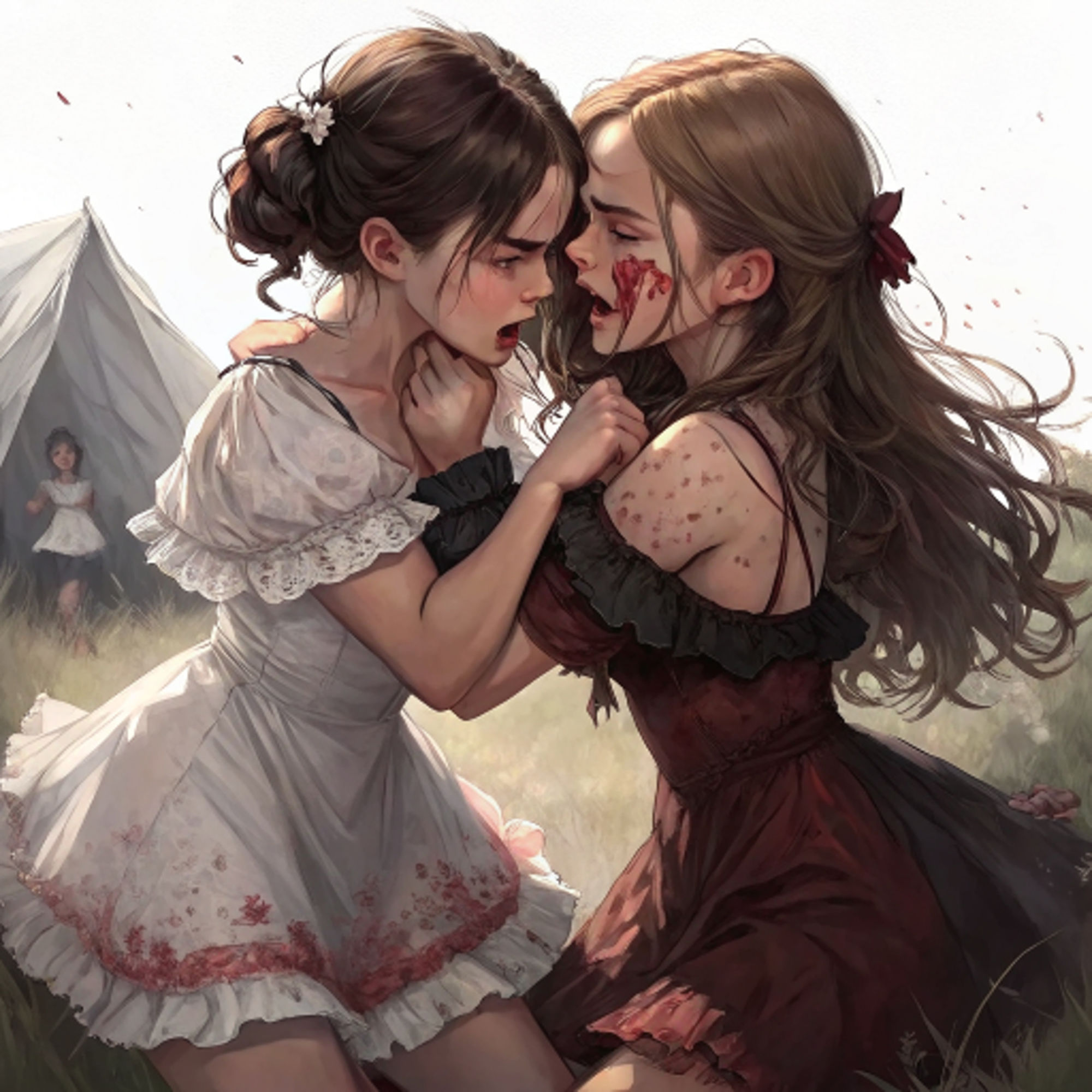 女同士の喧嘩は美しい キャットファイト Catfight レズビアン レズビアンバトル 百合 AI写真集、AI動画集  2 - サンプル画像 6