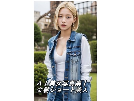 AI美女写真集┃金髪ショート美人