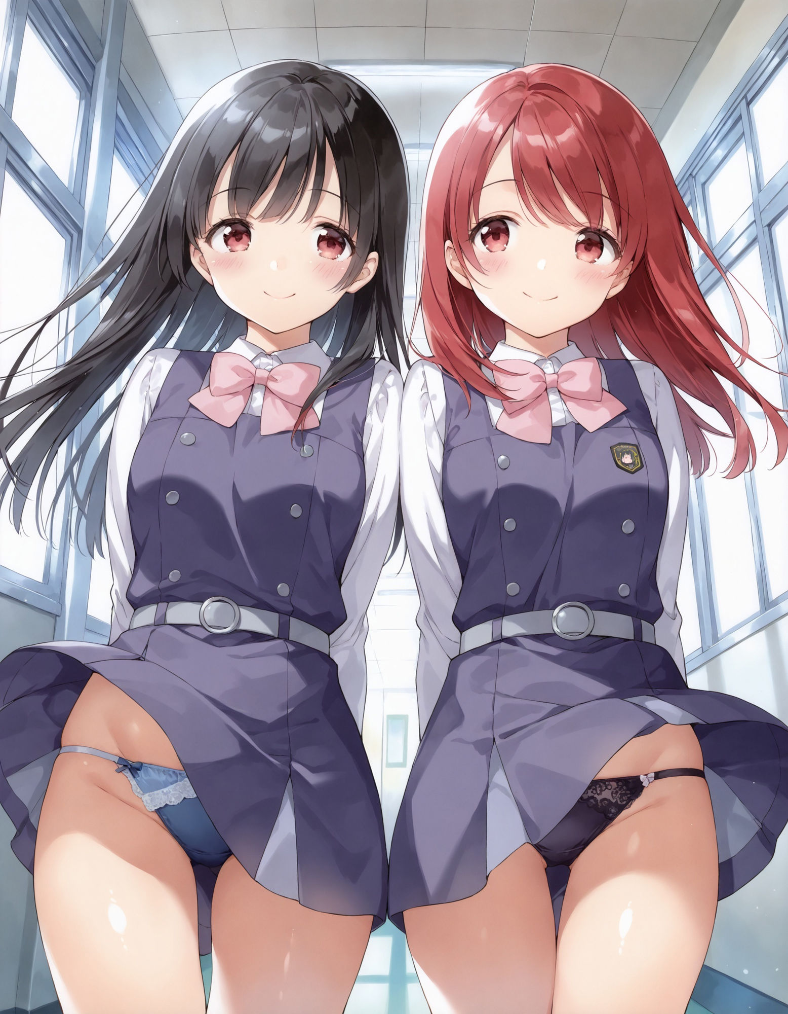 制服女子の風チラ4 - サンプル画像 3