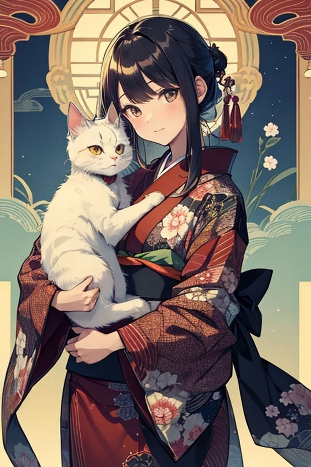 猫が大好き！猫とねこ耳娘と着物 - サンプル画像 5