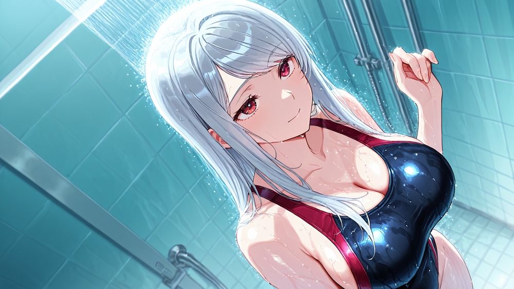クールな銀髪先輩と恥ずかしがり屋の青髪後輩が水着姿でコーチに種付けされる【400枚収録】【4K】【FANZA専売】 - サンプル画像 6