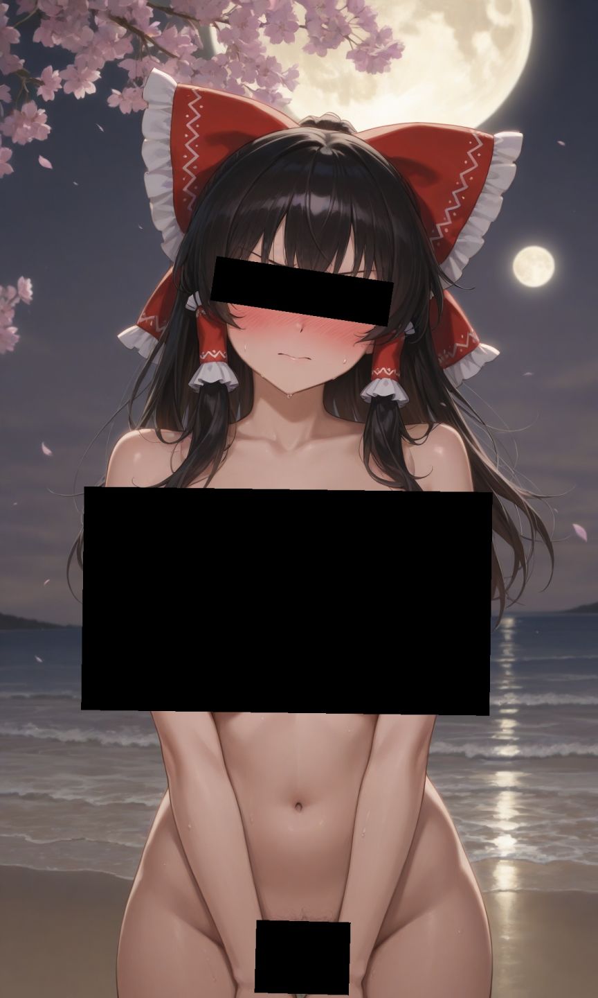 魔理沙は霊夢のえっちな写真を撮りたいようです。vol.27〜春の砂嵐の夜の海編〜 - サンプル画像 1