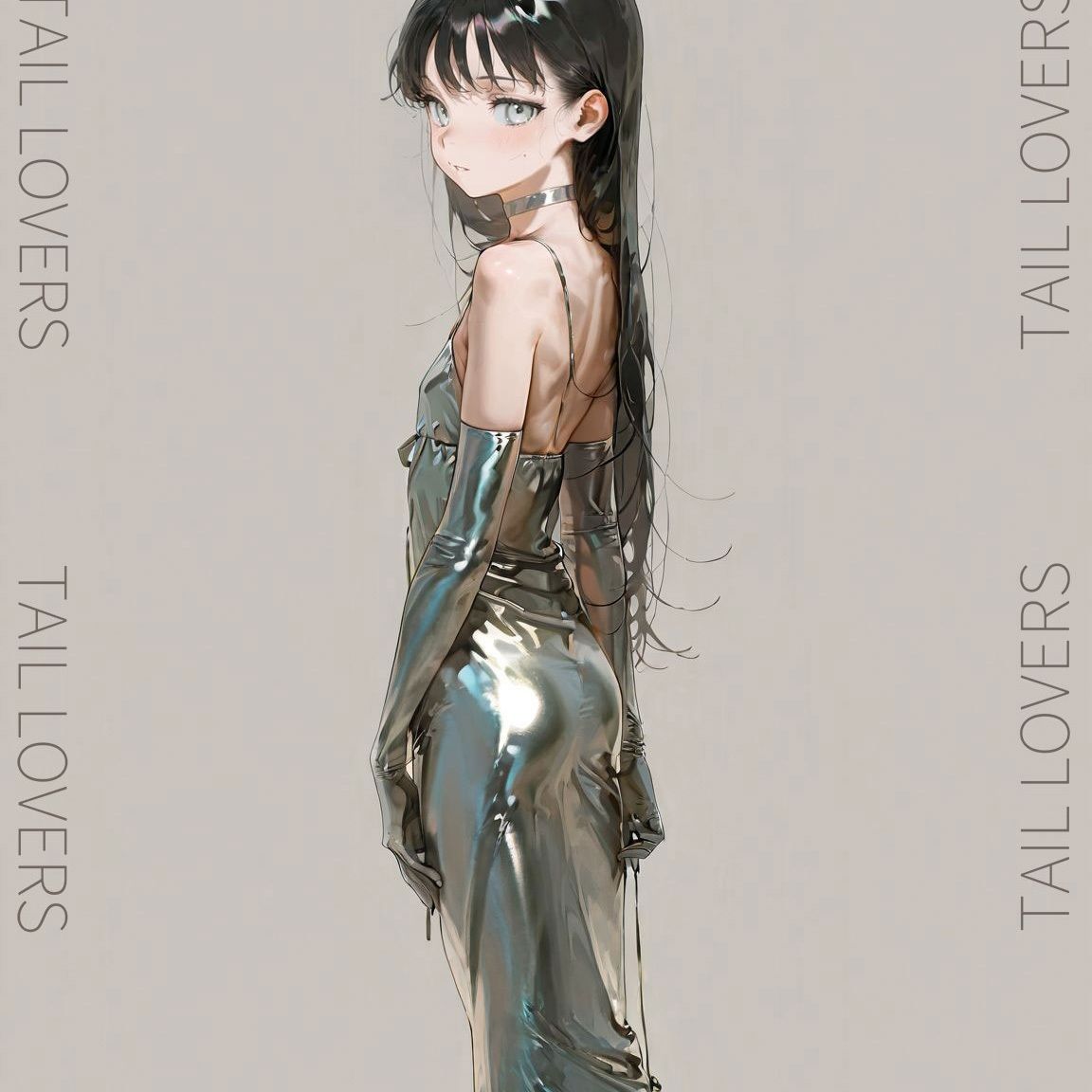 光沢ドレスで誘惑してくる彼女【218枚＋3movies】 - サンプル画像 1