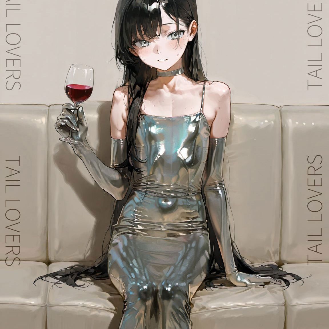 光沢ドレスで誘惑してくる彼女【218枚＋3movies】 - サンプル画像 2