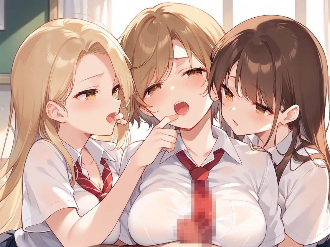 ハーレム学園  ミニスカニーハイで僕のあそこがくすぶる‥ - サンプル画像 4