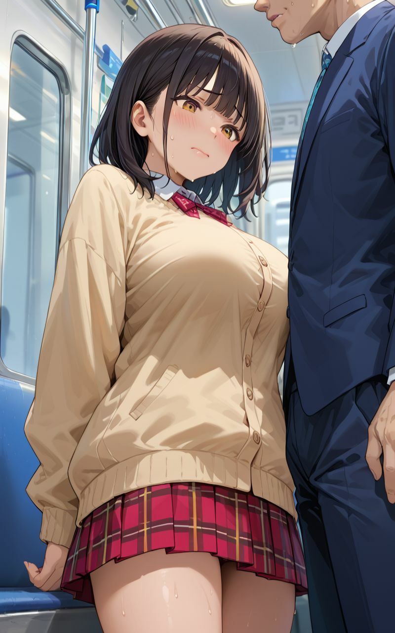 車内で絶頂！！痴○狙われ女子校生 - サンプル画像 1