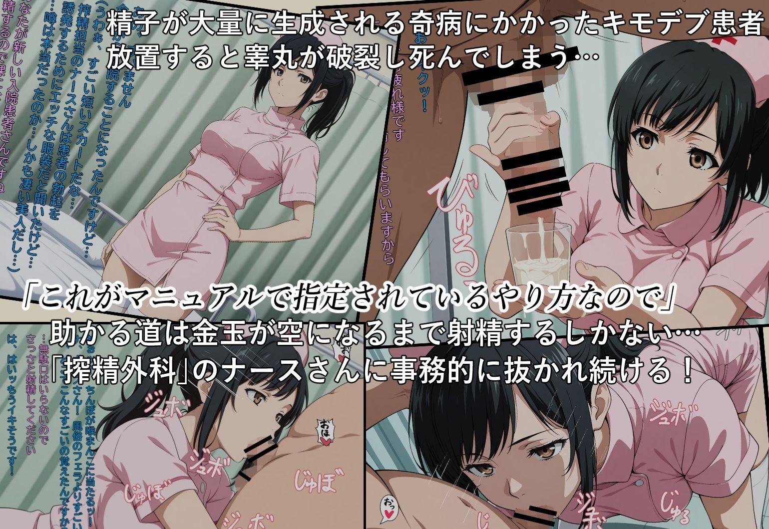 精巣活性症のキモデブ患者を事務的に搾精してくれるナースさん - サンプル画像 1