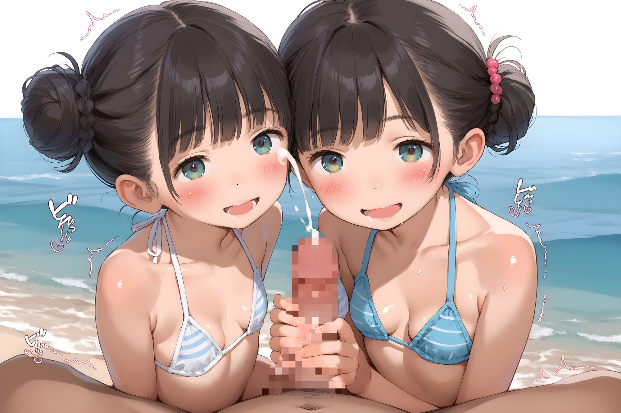 子〇たちの初めての水着ビーチ♪ - サンプル画像 8