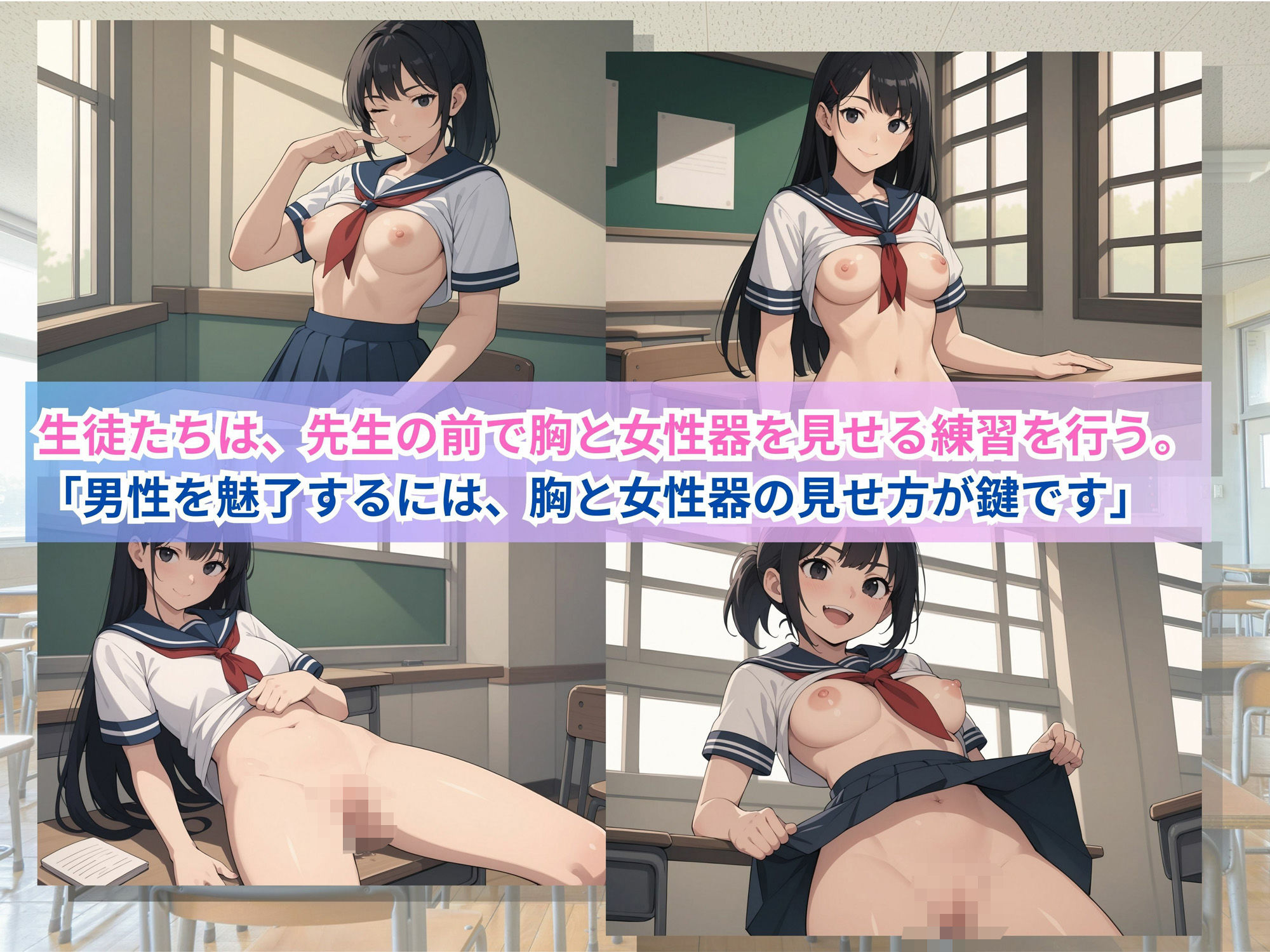 田舎女子校生へ性教育 - サンプル画像 4