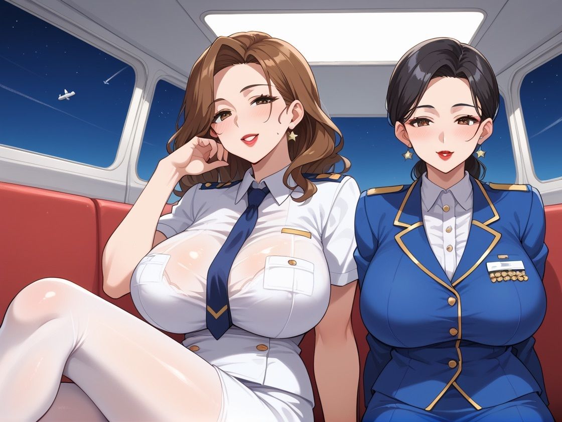 人妻フライトアテンダントとお空で生ハメセックス - サンプル画像 3