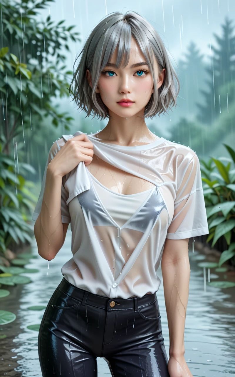 AI Book10 -A wet silver-haired woman is hot.- - サンプル画像 1