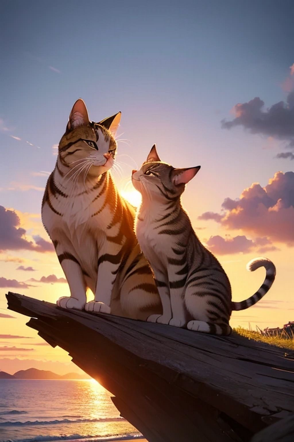 猫が大好き！猫と夕日とカクテル - サンプル画像 3