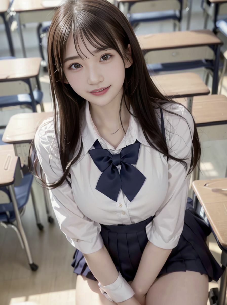 【実写系・AI生成】女子校生の学園ライフ、全部見せます！朋美ちゃん編 - サンプル画像 1