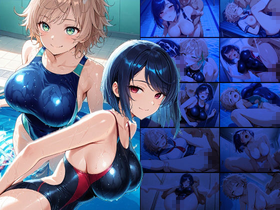 【FANZA専売】【4K高画質】爆乳競泳水着姉妹とコーチの放課後種付け指導 - サンプル画像 1