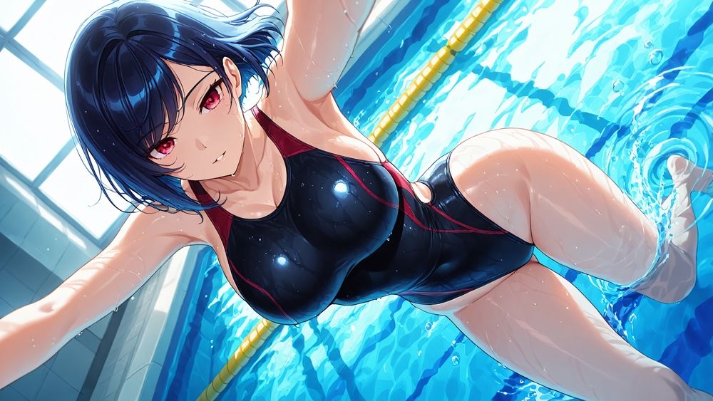 【FANZA専売】【4K高画質】爆乳競泳水着姉妹とコーチの放課後種付け指導 - サンプル画像 4