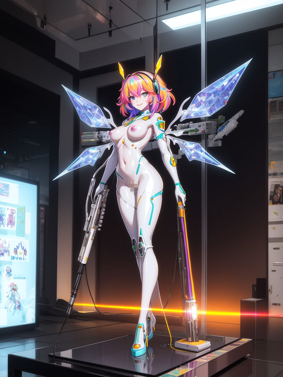 メカニカルな美少女たち（ヌード編）〜AIイラスト集〜 - サンプル画像 1