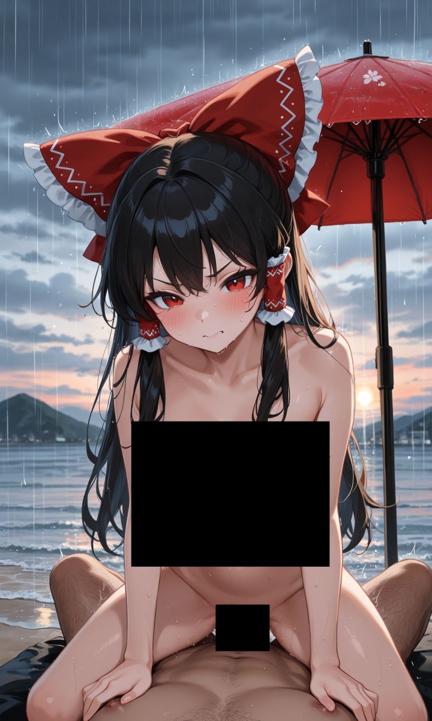 魔理沙は霊夢のえっちな写真を撮りたいようです。vol.30〜春の嵐の夕方の海編〜 - サンプル画像 1