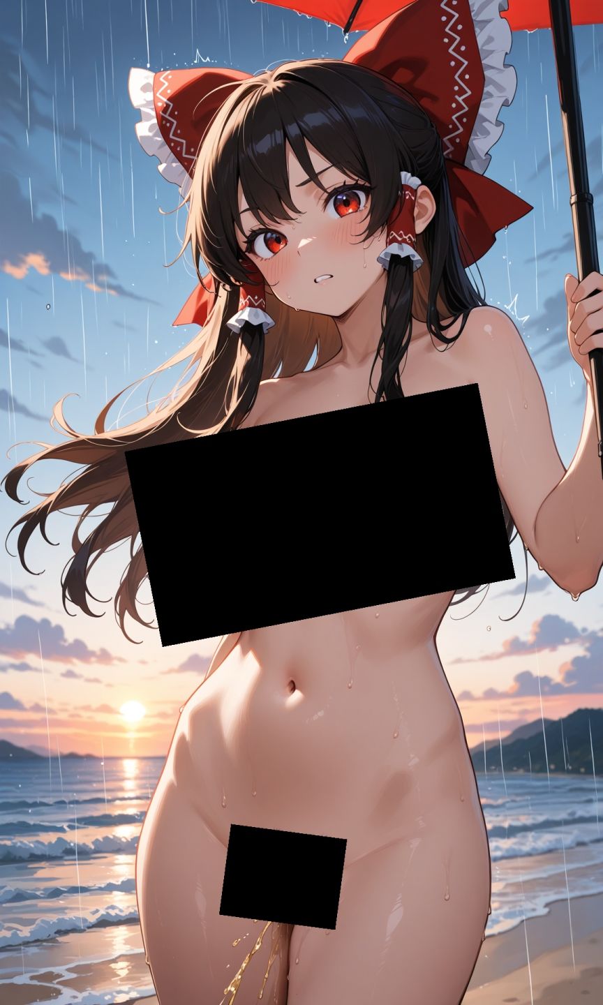 魔理沙は霊夢のえっちな写真を撮りたいようです。vol.30〜春の嵐の夕方の海編〜 - サンプル画像 3
