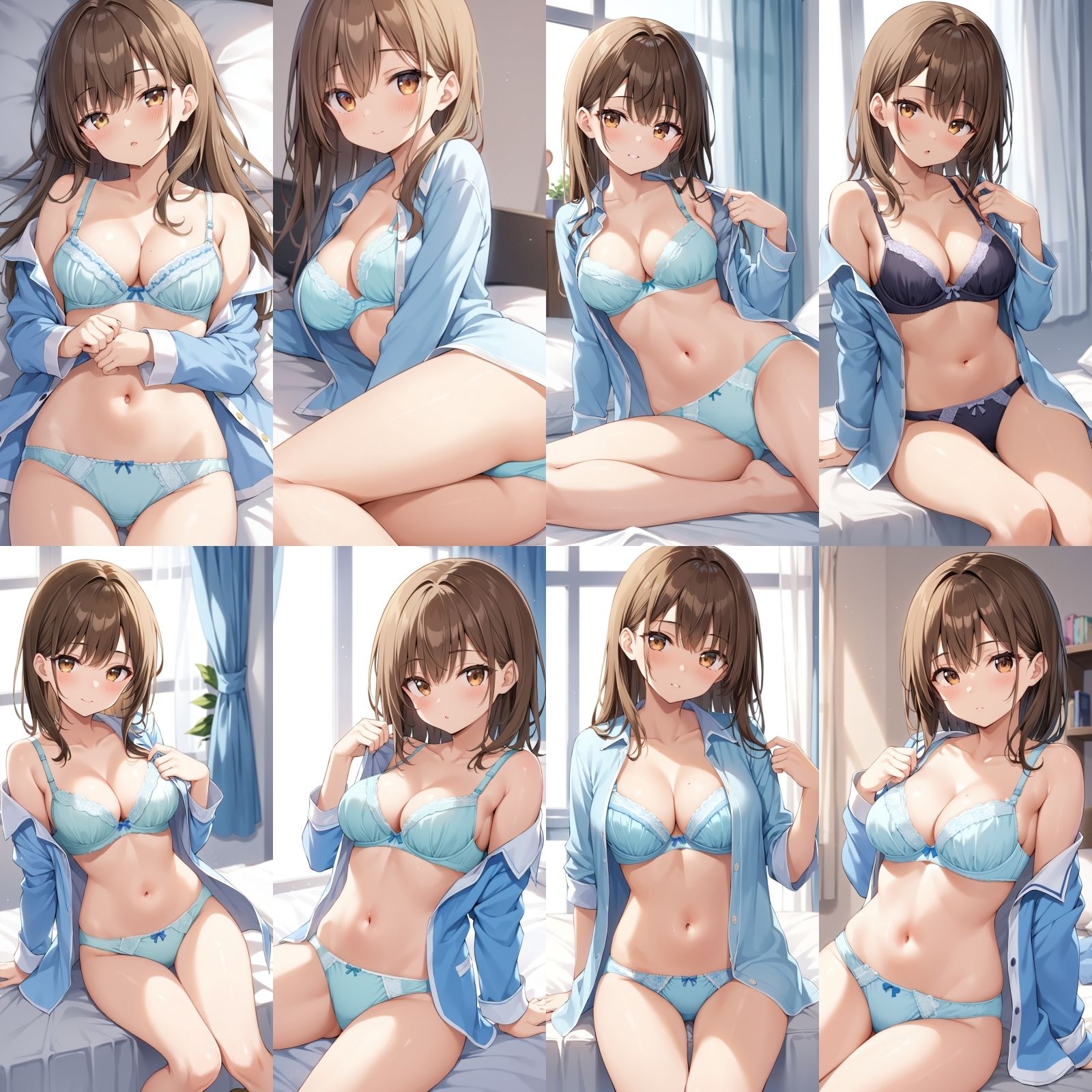 パジャマを脱いで誘惑してくる彼女【500枚】 - サンプル画像 2