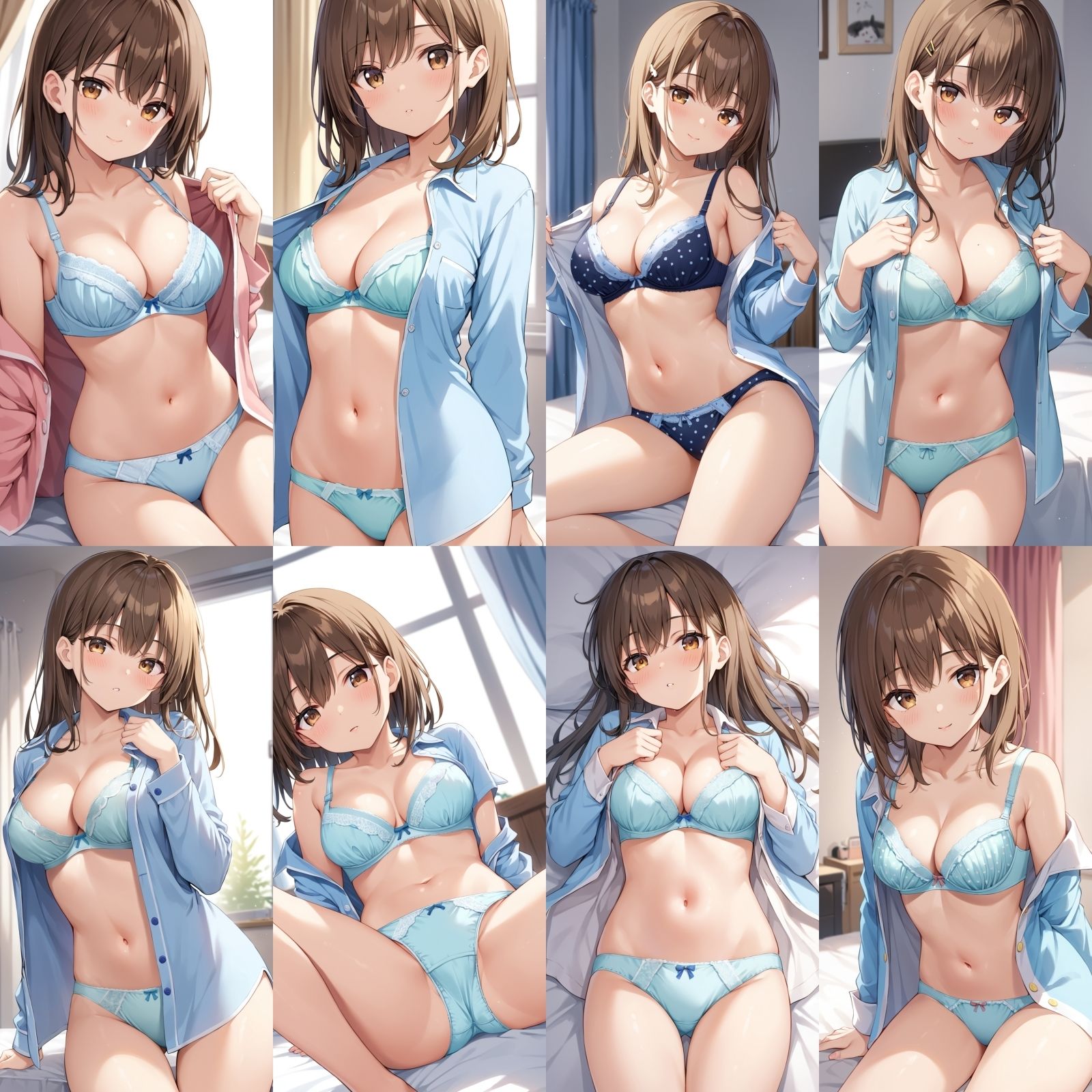 パジャマを脱いで誘惑してくる彼女【500枚】 - サンプル画像 3