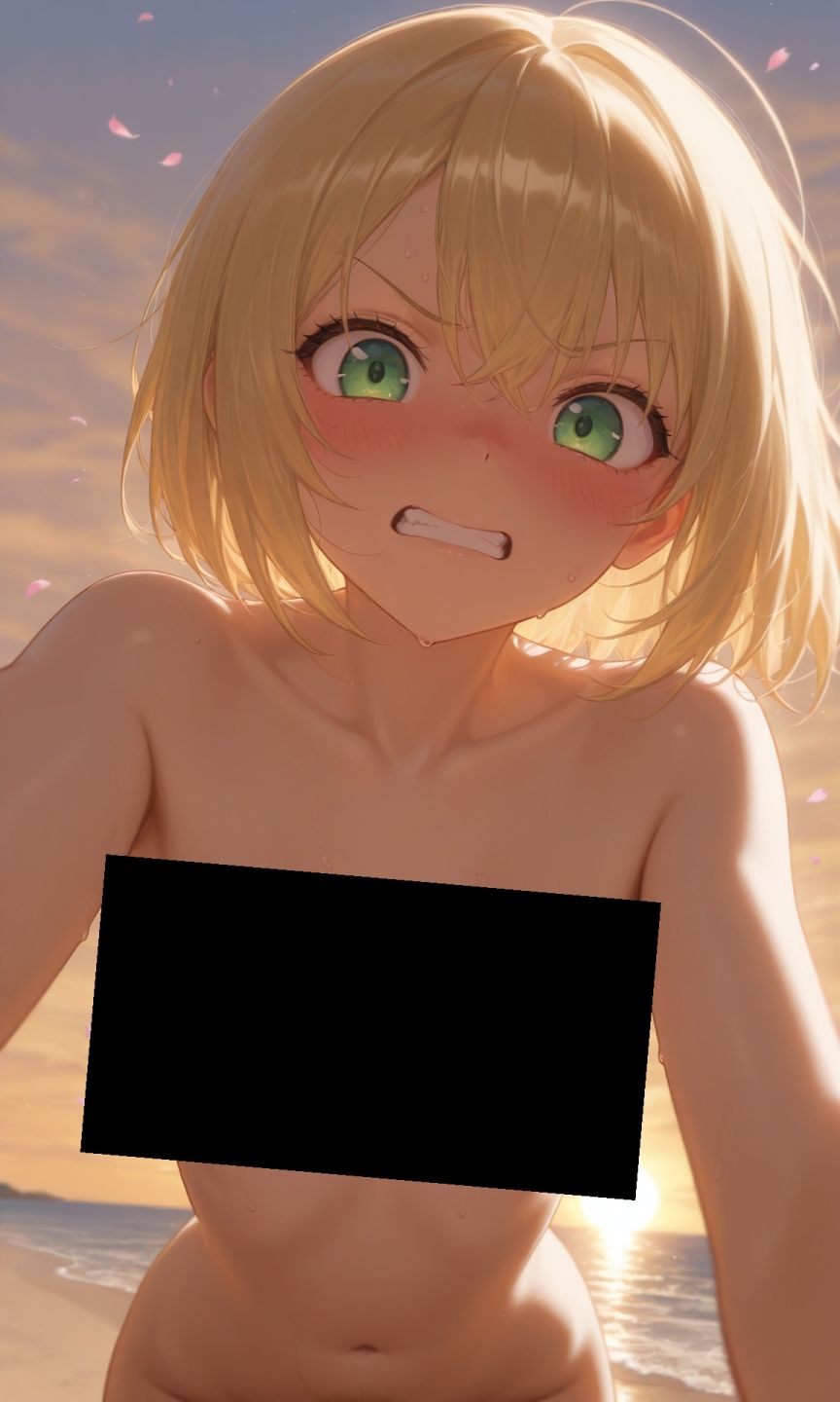 金髪貧乳美少女のえっちな写真集vol.22〜春の砂嵐の朝の海編〜 - サンプル画像 2