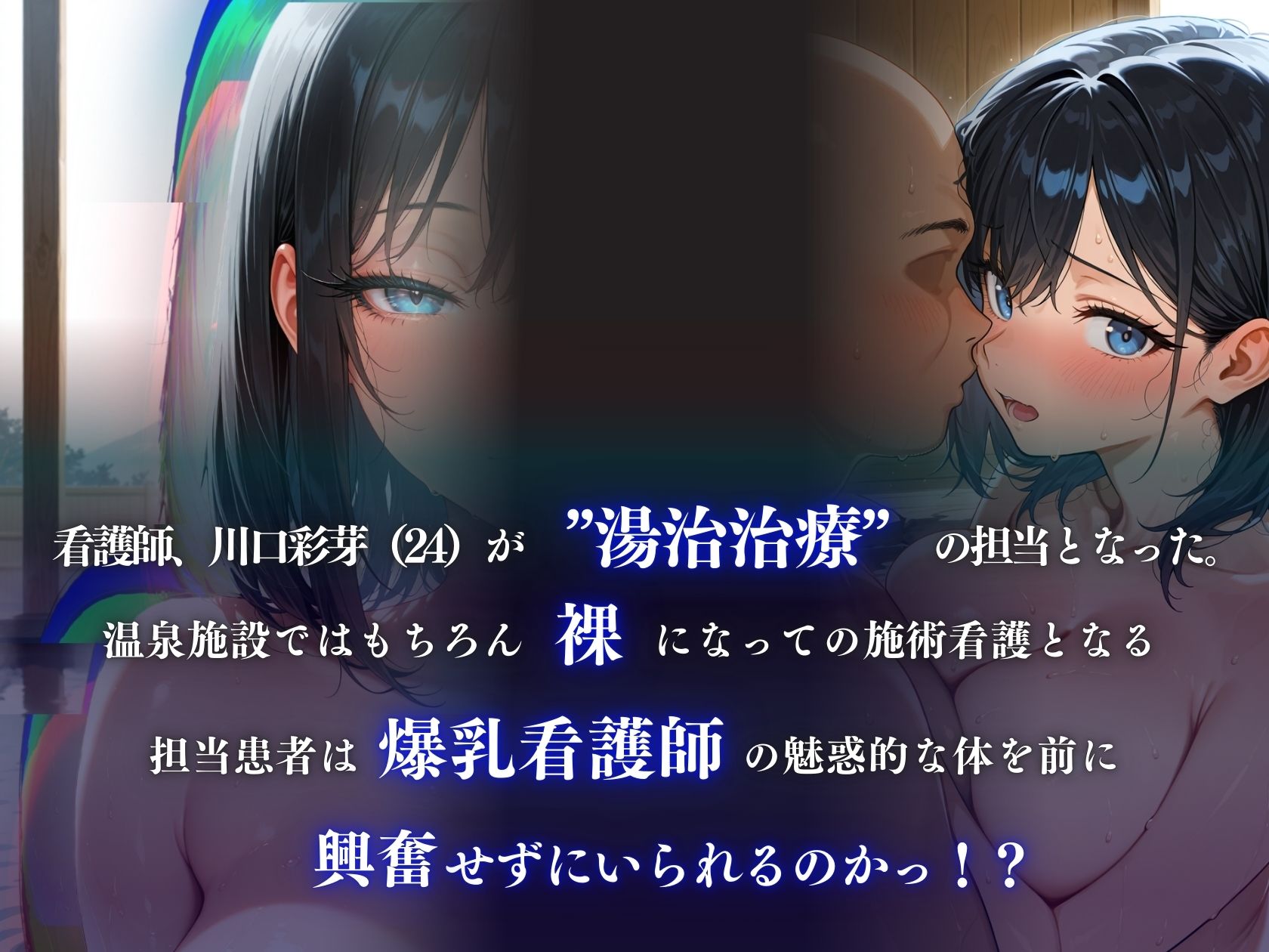 爆乳看護師秘密の湯治看護  温泉で淫らな施術 - サンプル画像 1