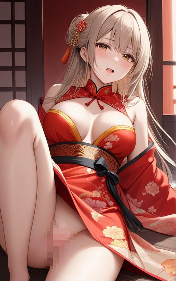 巨乳チャイナの誘惑「似合ってるかな？ノーブラだとムラムラするね！」 - サンプル画像 4