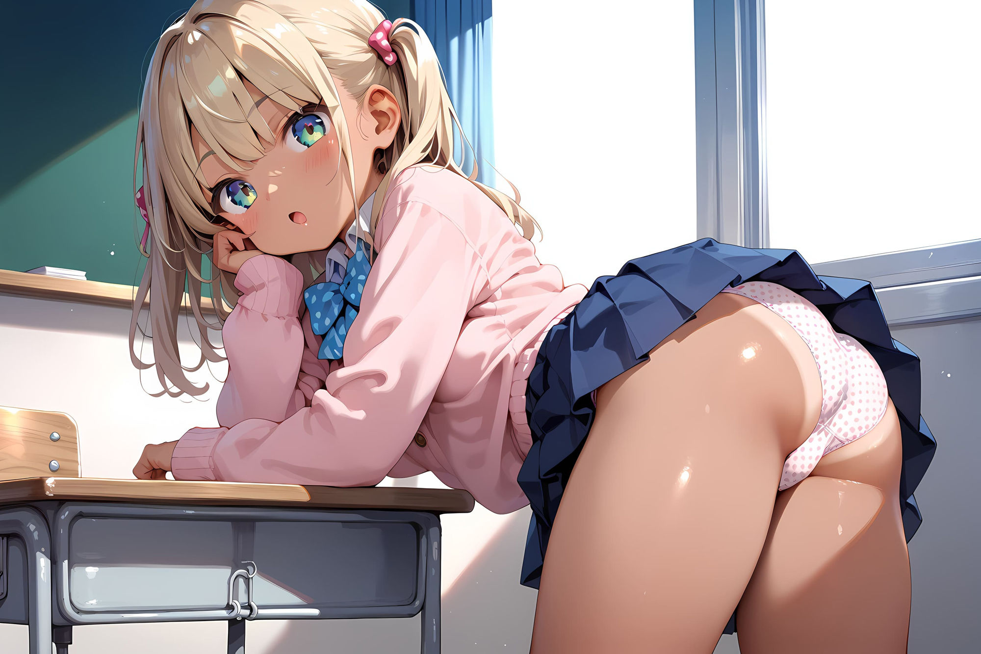 無邪気なピンクセーター少女をハメたおす！褐色少女もーど - サンプル画像 2