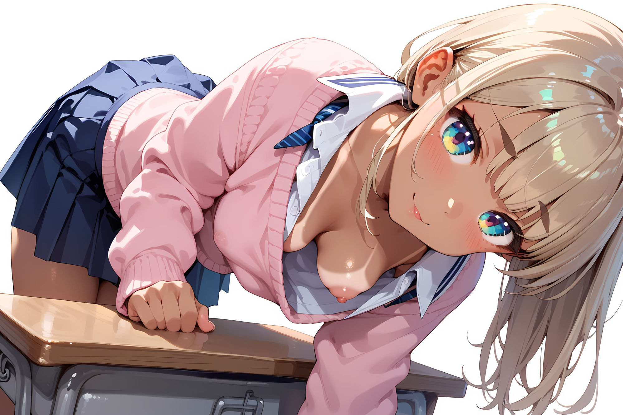 無邪気なピンクセーター少女をハメたおす！褐色少女もーど - サンプル画像 4