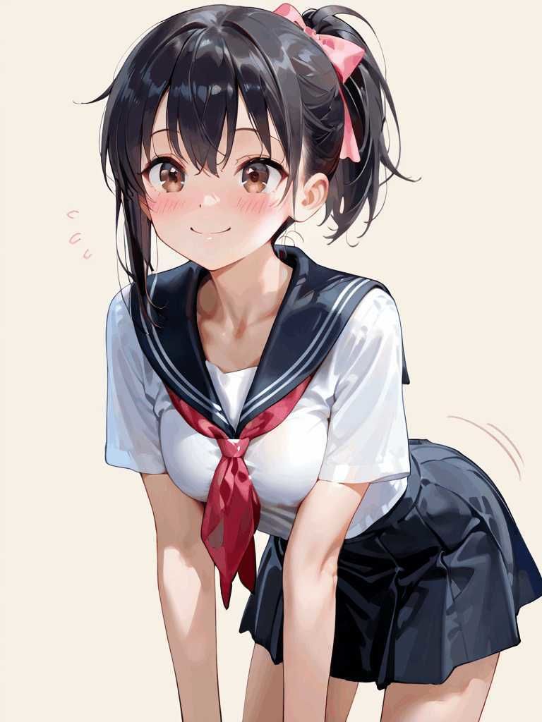 ポニーテールとセーラー服 B - サンプル画像 1