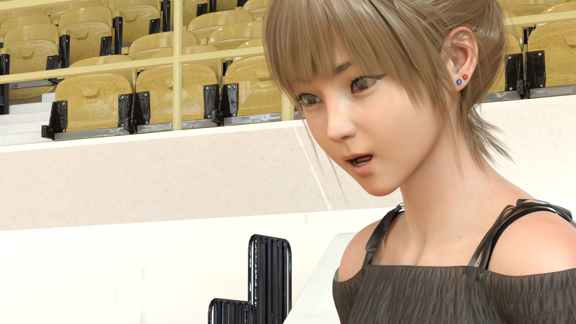 【▲100】生徒会長 一ノ瀬廻里・朝の全校演説後の準備運動『珍粕体操（ちんかすたいそう）』  Vol.002（PV02:ピンクサテン地ストライプパンティ編） - サンプル画像 7