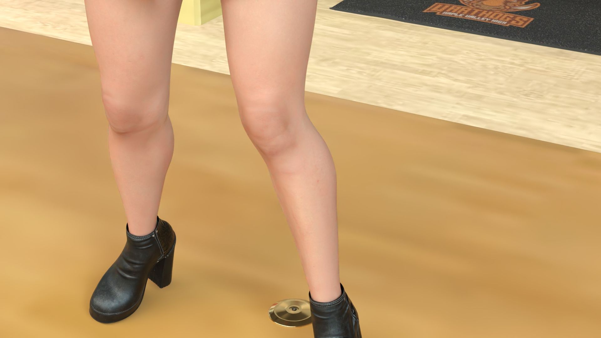 【▲100】生徒会長 一ノ瀬廻里・朝の全校演説後の準備運動『珍粕体操（ちんかすたいそう）』  Vol.002（PV02:ピンクサテン地ストライプパンティ編） - サンプル画像 9