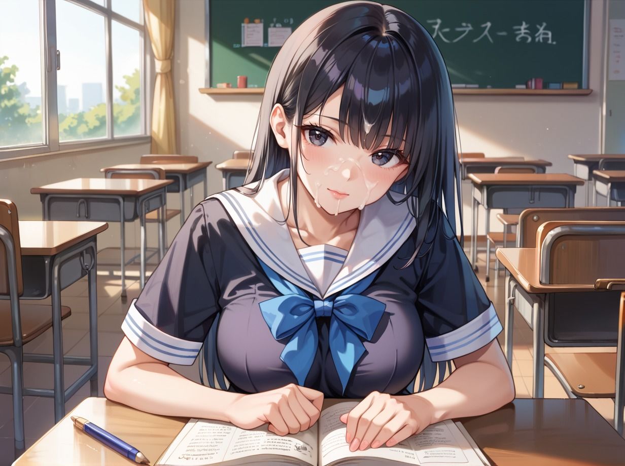 巨乳清楚な女子校生は教室セックスしたい - サンプル画像 9