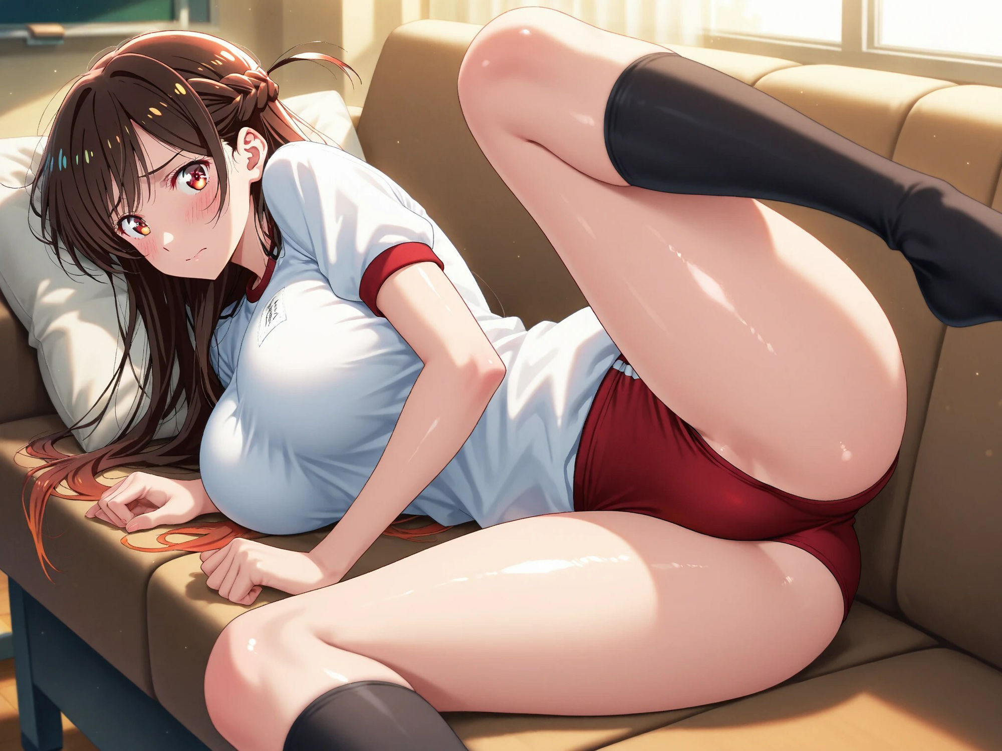 【発情ヒロイン】彼女、お借りし〇す 水〇千鶴 体操服ブルマ編 - サンプル画像 1