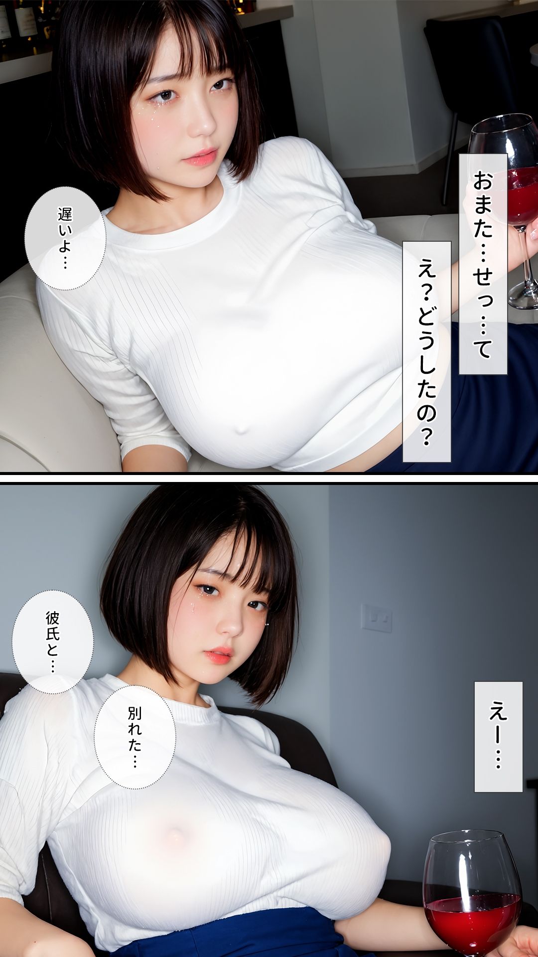 変態姉妹レズビアン 巨乳巨尻の汗だくイチャキスで禁断百合相姦｜クンニ・ディルド・貝合せ｜卑猥モザイク仕様｜最上級AI生成リアル実写系 - サンプル画像 1