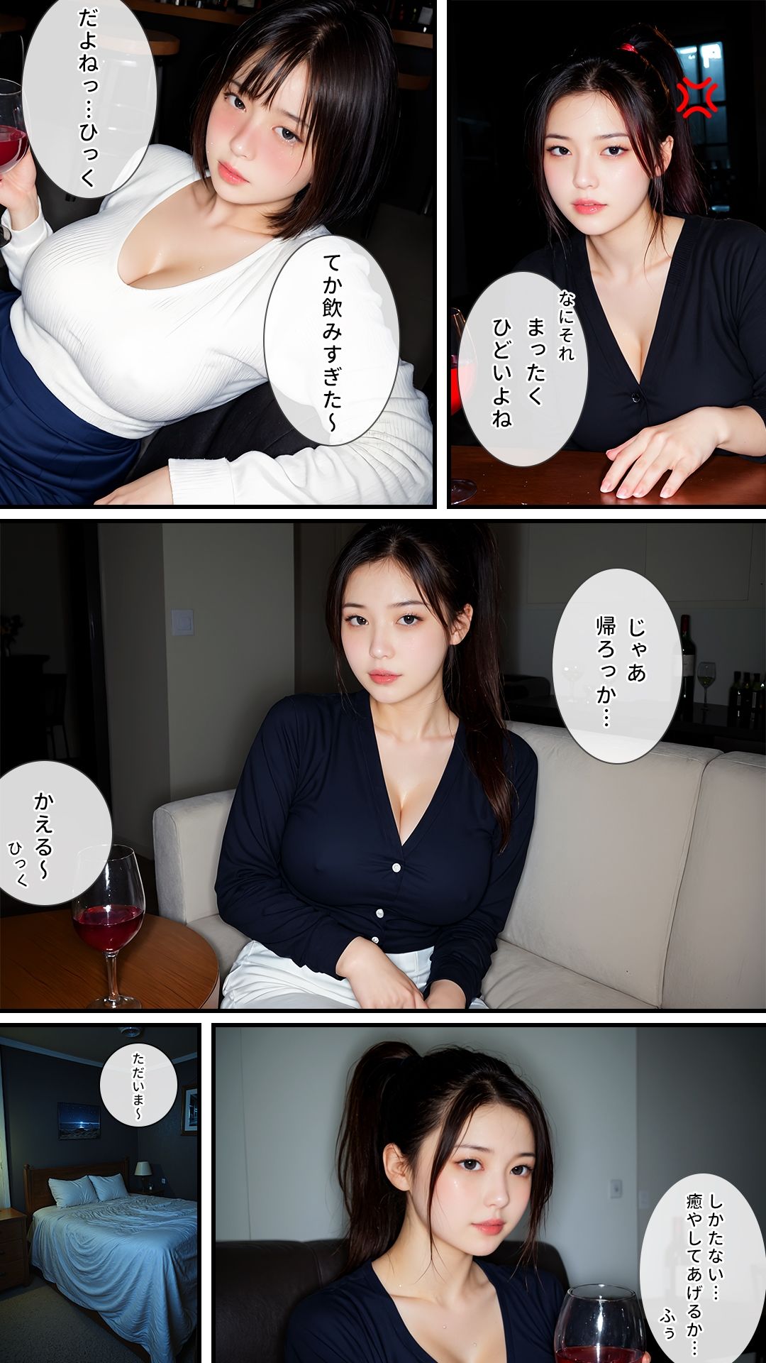 変態姉妹レズビアン 巨乳巨尻の汗だくイチャキスで禁断百合相姦｜クンニ・ディルド・貝合せ｜卑猥モザイク仕様｜最上級AI生成リアル実写系 - サンプル画像 3