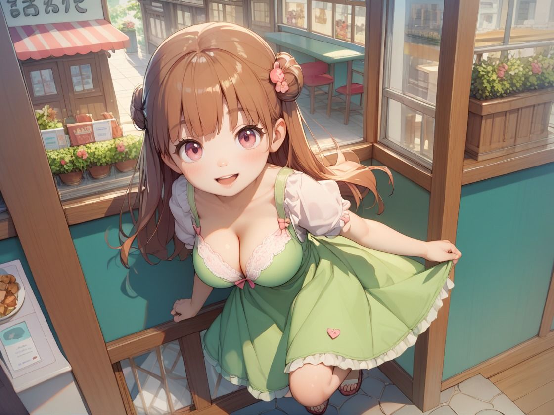 巨乳ロリ系カフェ店員をハメ倒してみた - サンプル画像 2