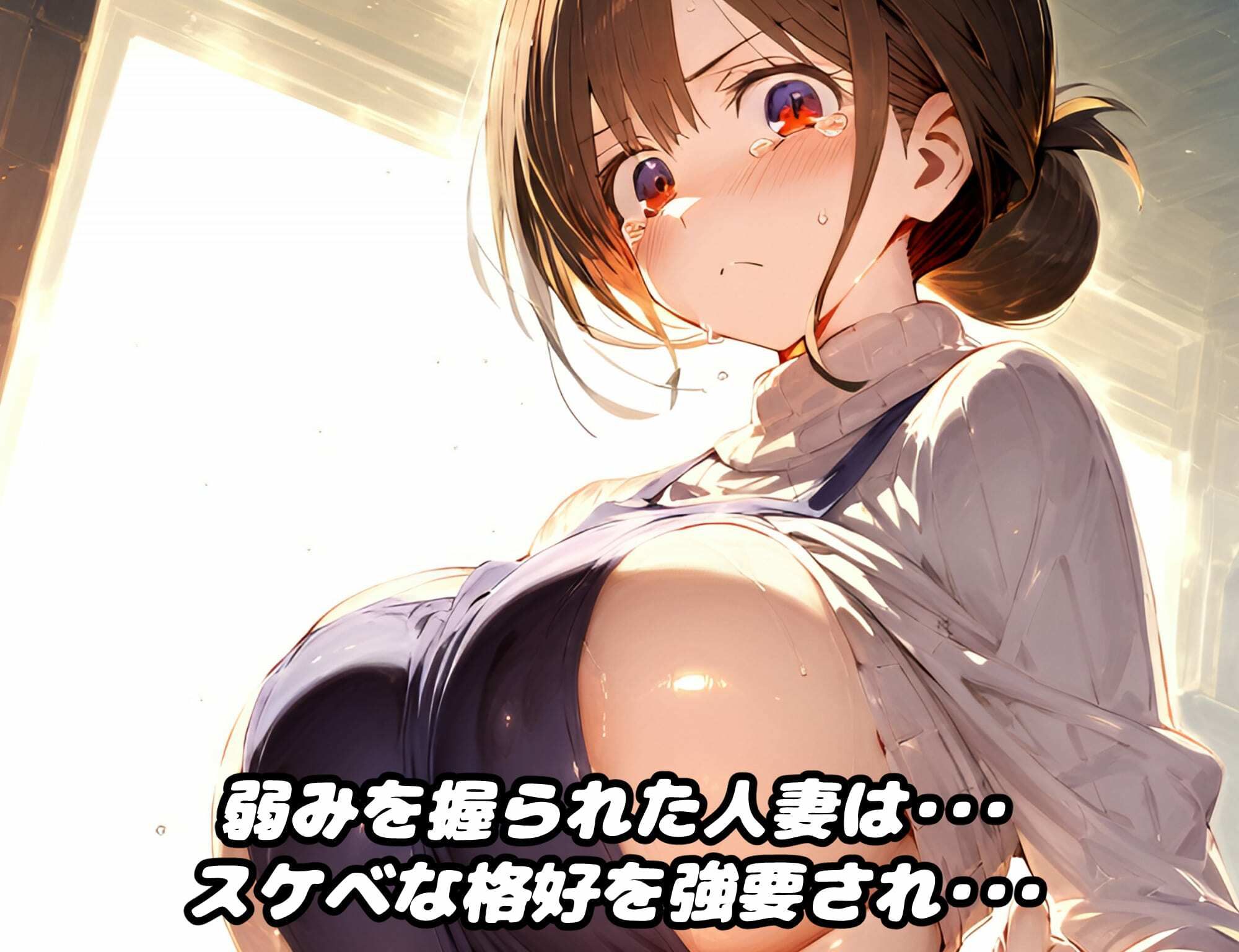 雑魚マン人妻VS屈強デカチン！寝取られマウントセックスで弱小肉オナホの分際をわからせて屈服負けメスアヘ顔絶頂！！【厳選CG集:500枚】 - サンプル画像 1