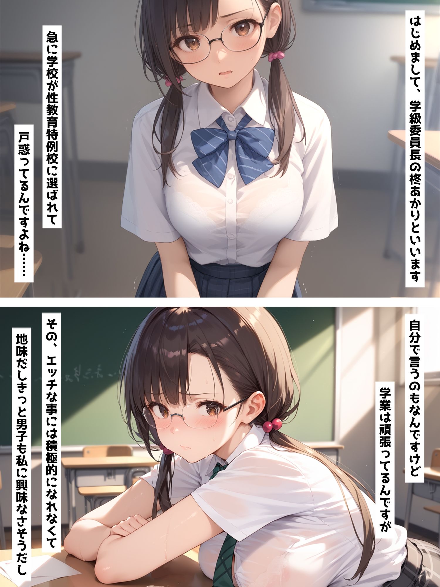 性教育学園X やりまくり！委員長の憂鬱編 vol.34【セリフ入有】 - サンプル画像 1