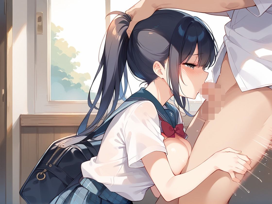 ち◯ぽが大好きな巨乳女子◯生にぶっかけ射精しまくった件 - サンプル画像 1