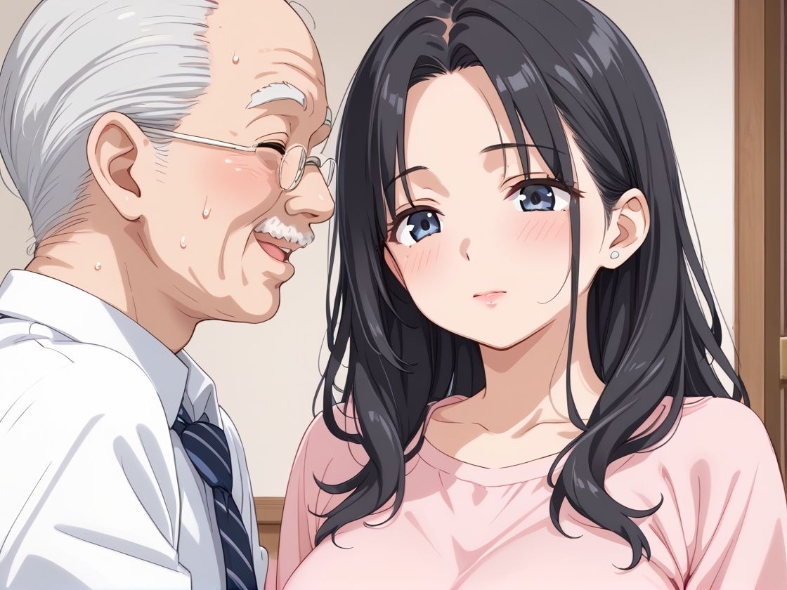 巨乳人妻ヘルパー現役お爺とNTR - サンプル画像 1