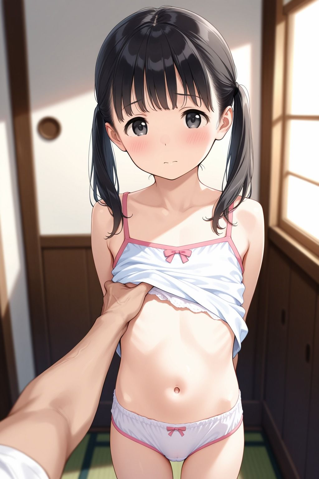 父がつるぺた娘を性指導 - サンプル画像 2