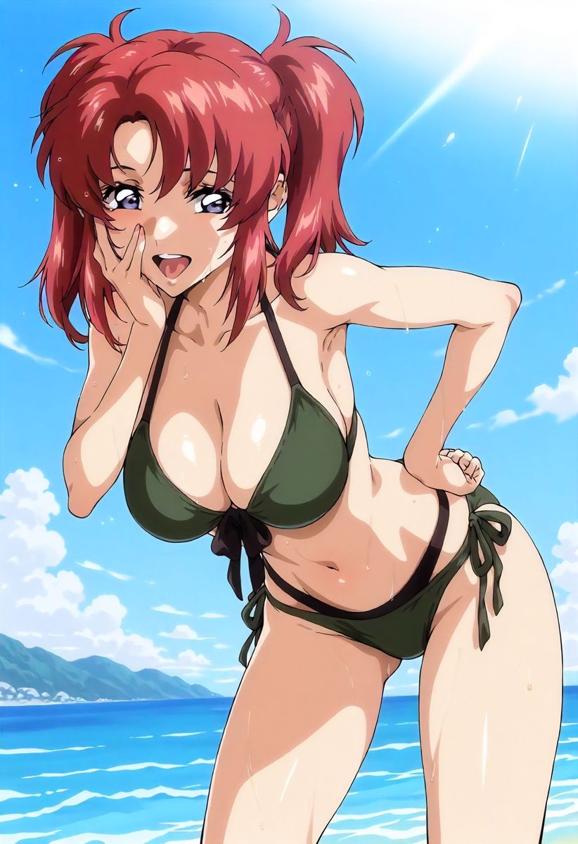 メイ〇ン・ホークコスプレの女の子と海辺でこっそりH - サンプル画像 2