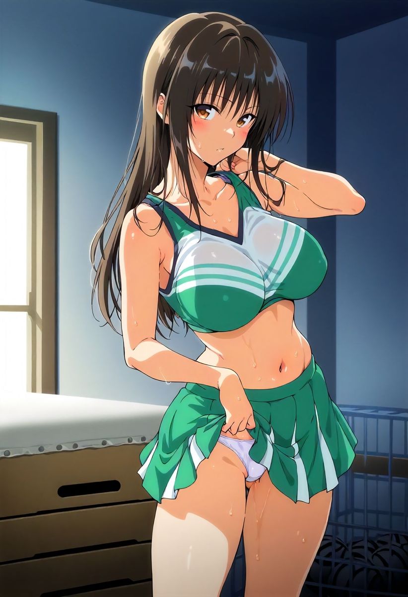 古〇川唯コスプレの女の子とチアコスでエッチ - サンプル画像 2
