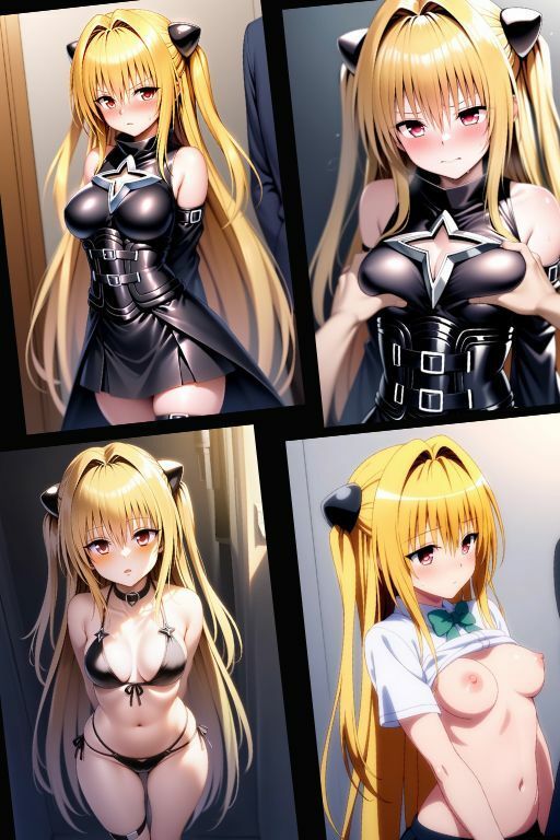 金色の闇の闇堕ち！乳首ピアスで雌奴●に催●！性の指導過程（ハレンチ・拘束・クリピアス・緊縛・縛り・鎖・猿轡・肉便器・目隠し・凌●・奴●・ボディピアス・巨乳化） - サンプル画像 1