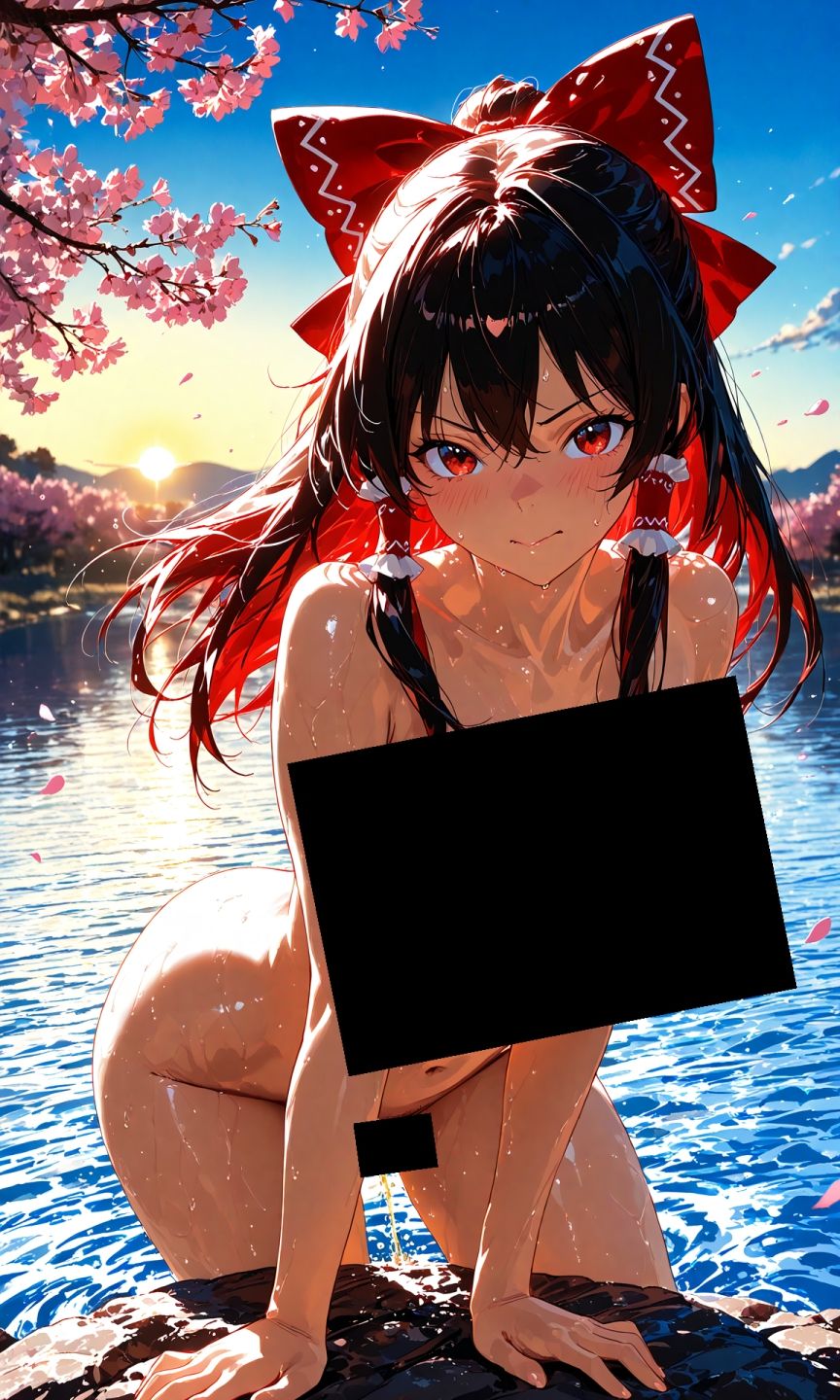 魔理沙は霊夢のえっちな写真を撮りたいようです。vol.34〜春の晴れた夕方の川編〜 - サンプル画像 4