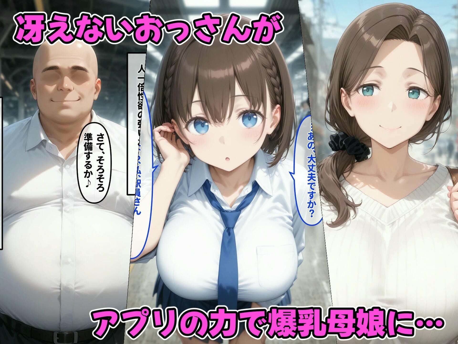 ねらわれた爆乳母娘  催〇おじさんの寝取られ孕ませ生活 - サンプル画像 1