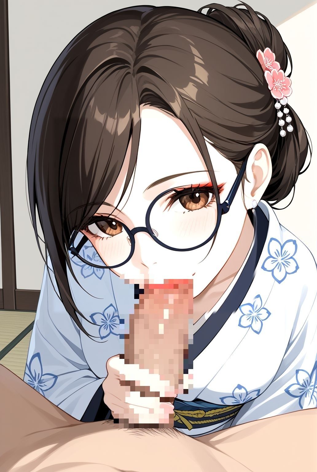 和服×巨乳×熟女の極上三拍子！秘湯旅館で交わる濃密夜【AIアートCG集】 - サンプル画像 5