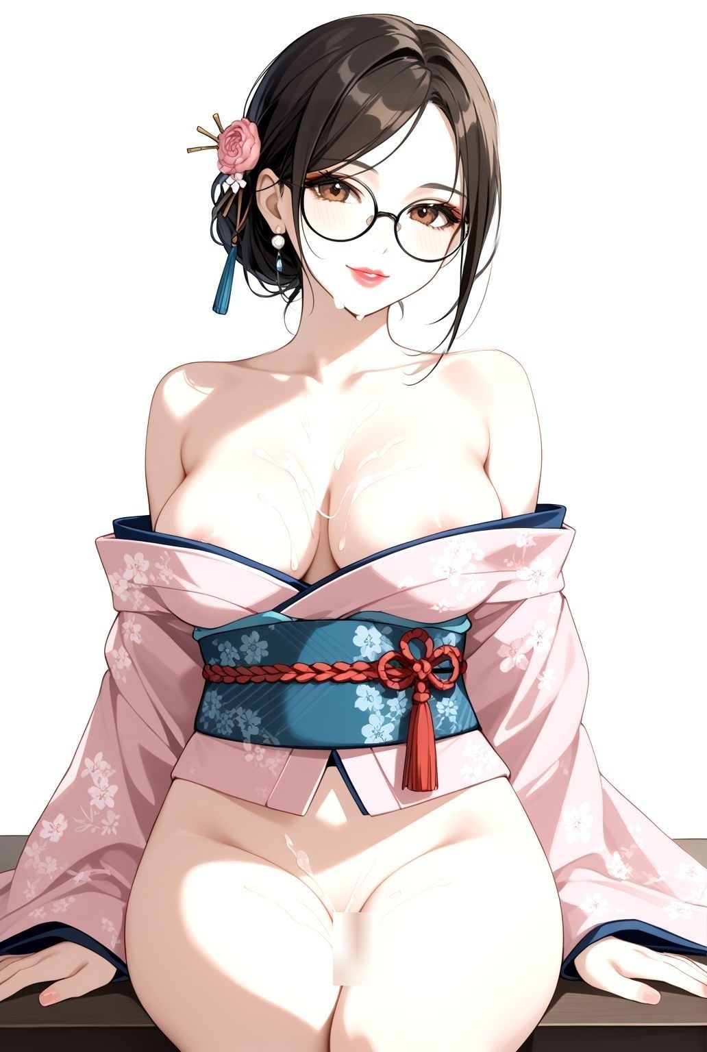 和服×巨乳×熟女の極上三拍子！秘湯旅館で交わる濃密夜【AIアートCG集】 - サンプル画像 9